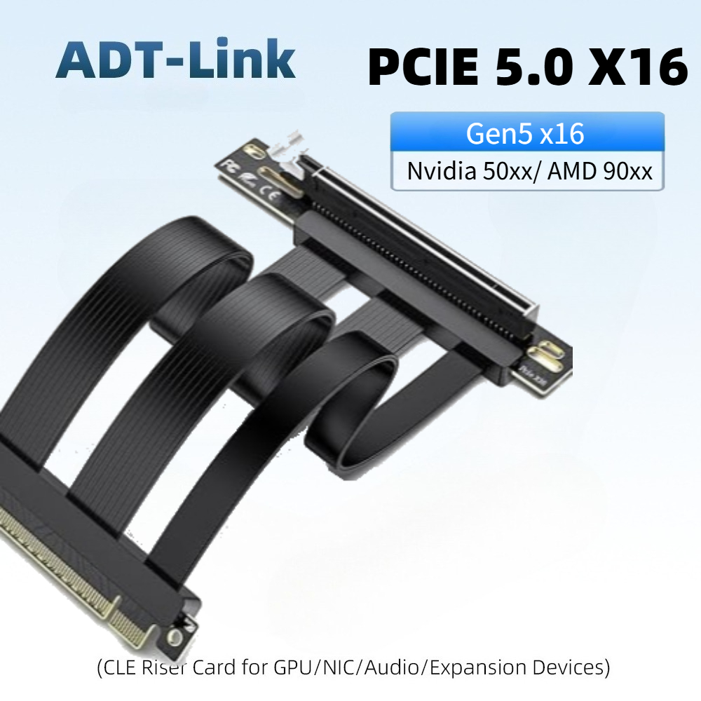 Pcie 4.0 X16 Riser Cable 90 Degree - PCIE 5.0 x16-riserkabel, ideaal voor PCIe