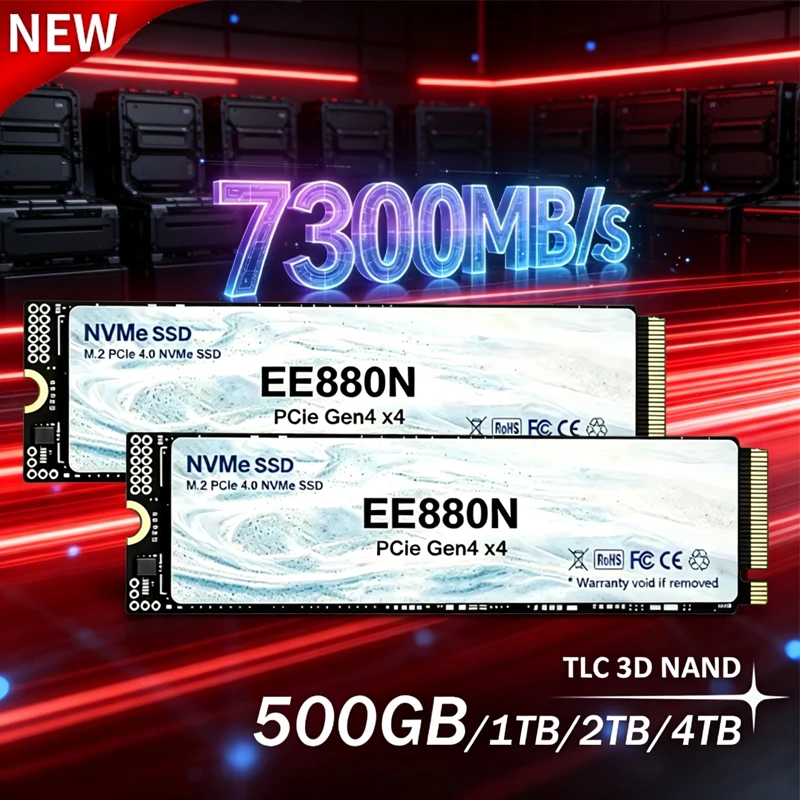 M.2 Nvme 4Tb Pcie 4.0 Ssd - 2026 Nieuwe EE880N Hoge Snelheid 7300MB/s,