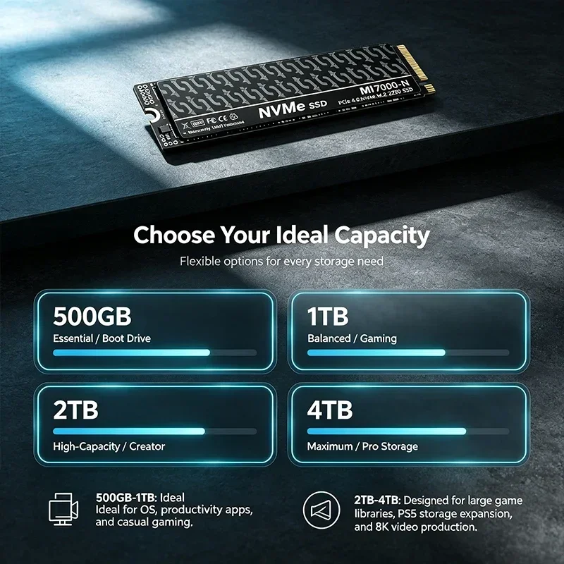 MI7000N M.2 PCIe 4.0 NVMe SSD  - M.2 Nvme 4Tb Pcie 4.0 Ssd recensie en prijs